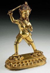 18TH C. TIBETAN GILT TANTRIC /