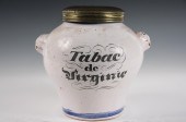 18TH C TOBACCO JAR - Tin Glaze