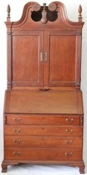 18TH C TWO PART AMERICAN SECRE