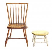 18TH C. WINDSOR CHAIR AND AN E
