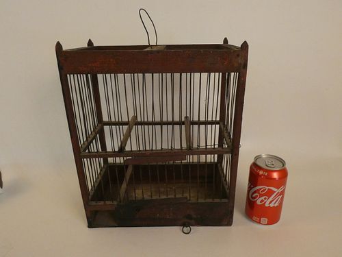 18TH C. WOOD BIRDCAGE19th century