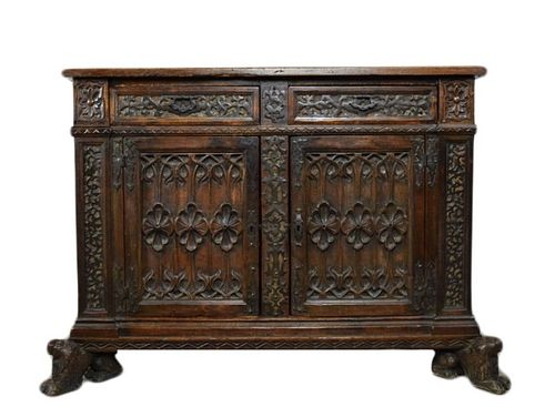 18TH CENTURY CARVED WALNUT