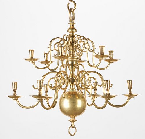 18TH CENTURY DUTCH BRASS 12-LIGHT