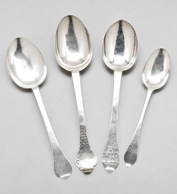 18th century English silver spoons,