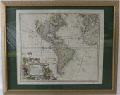 18TH CENTURY HAND COLORED MAP