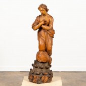18TH CENTURY LARGE CARVED RELI