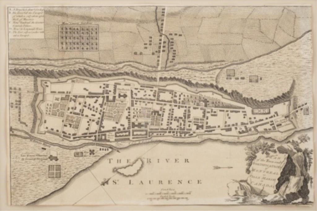 18TH CENTURY MAP OF MONTREALThis