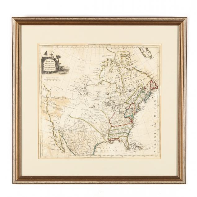 18TH CENTURY MAP OF NORTH