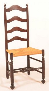 18TH CENTURY RUSH SEAT LADDER