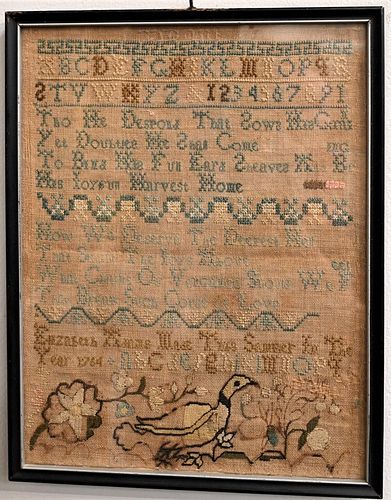 18TH CENTURY SCHOOLGIRL SAMPLER