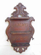 18TH CENTURY SPOON RACK, 3 SHE
