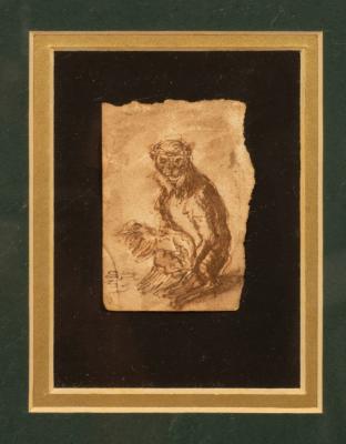 18th Century/Study of a Monkey/pen,