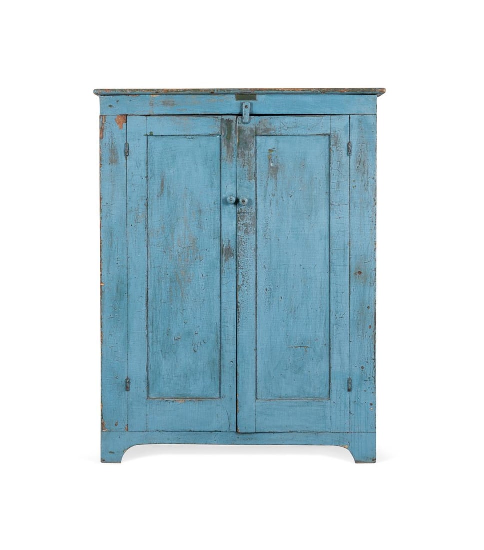 18TH/19TH C. PRIMITIVE BLUE PAINTED