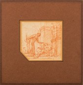 18TH/19TH C. RED CHALK ON PAPE