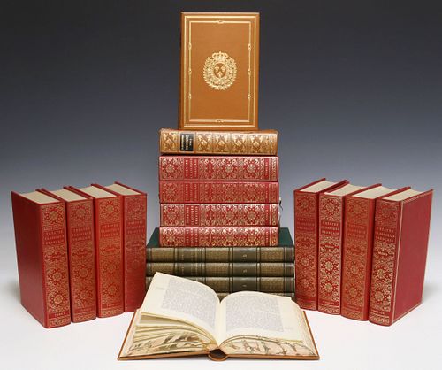 (19) FRENCH LEATHER-BOUND LIBRARY
