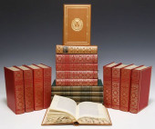 (19) FRENCH LEATHER-BOUND LIBR
