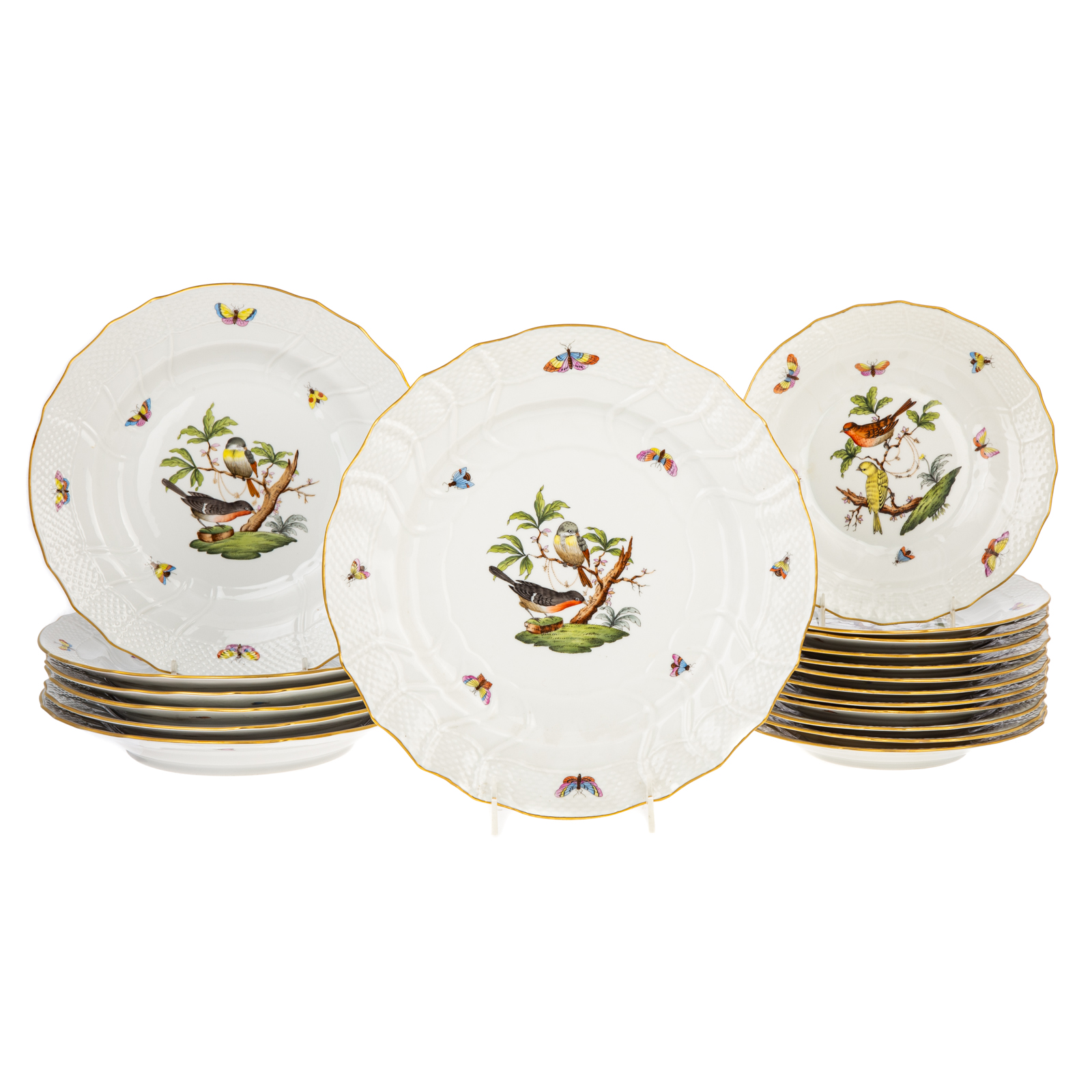 19 HEREND ROTHSCHILD BIRD PLATES