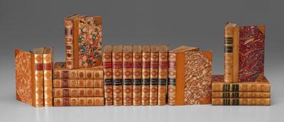 19 leather-bound books: five