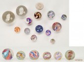 19 MARBLES, INCL. HANDMADE TRA