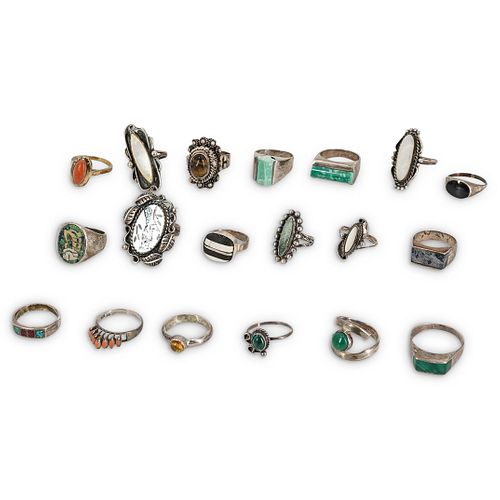 (19 PC) STERLING SILVER RING