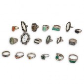 (19 PC) STERLING SILVER RING G