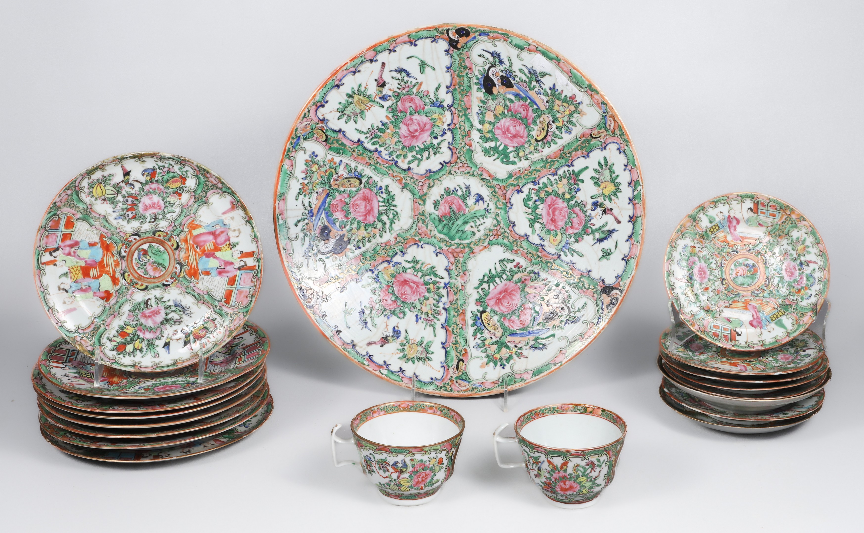 (19) Pcs Chinese Rose Medallion &