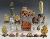 19 PIECE CHINESE CARVED SOAPST