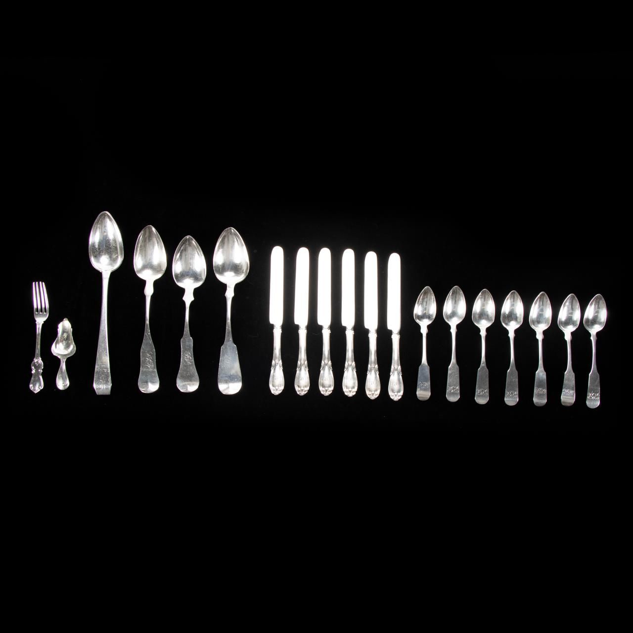 19 PIECES, AMERICAN COIN SILVER