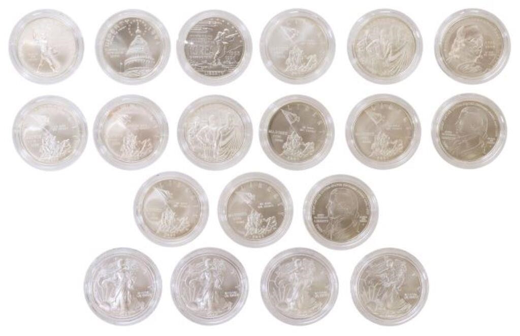 (19) US UNCIRC SILVER EAGLES &