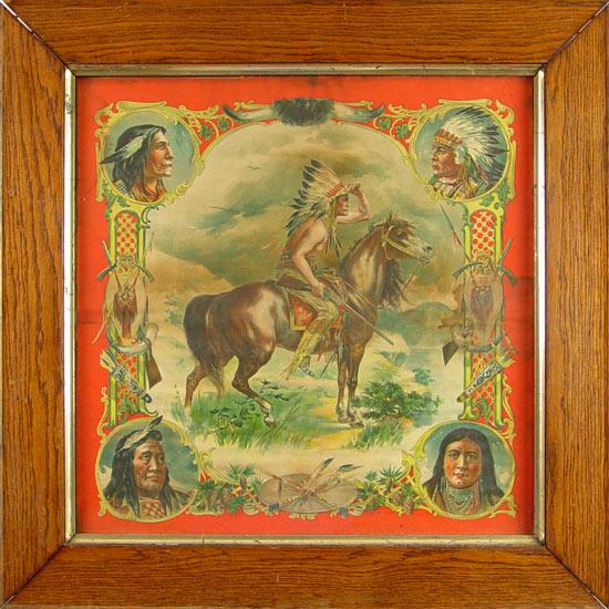 1900 NATIVE AMERICAN SCREEN PRINT