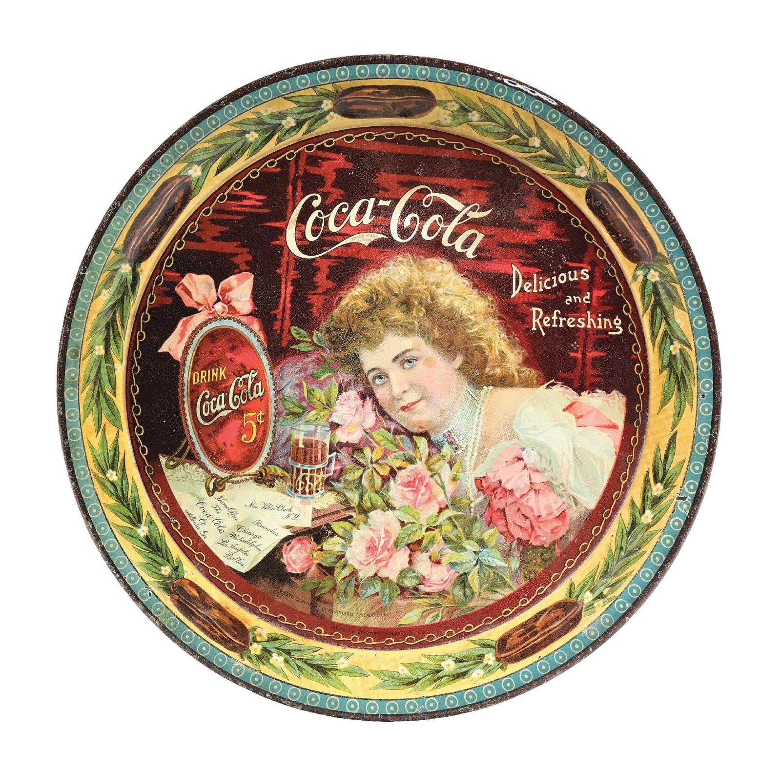 1901 COCA-COLA SERVING TRAY W/