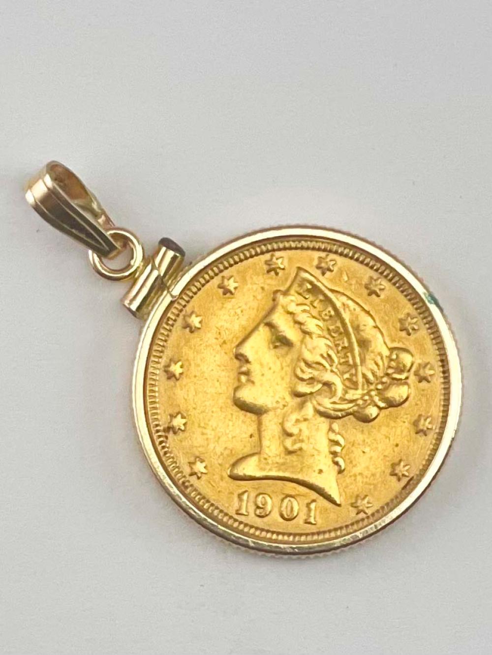 1901 FIVE-DOLLAR GOLD PIECE1901