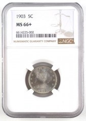 1903 LIBERTY V NICKEL MS-66+ N