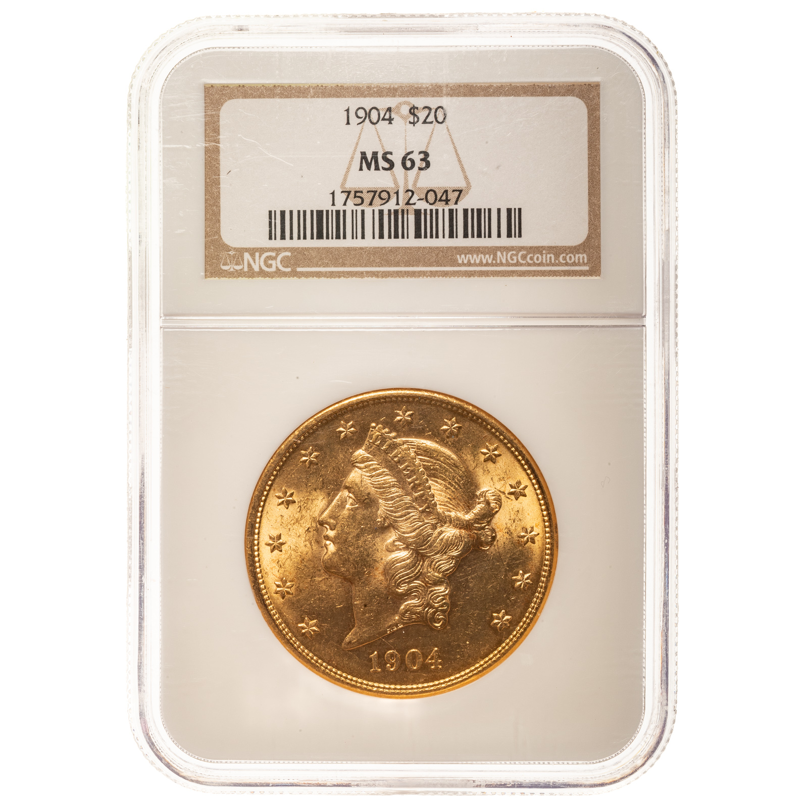 1904 $20 DOUBLE EAGLE NGC MS63