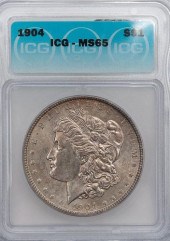 1904 MORGAN SILVER DOLLAR, ICG