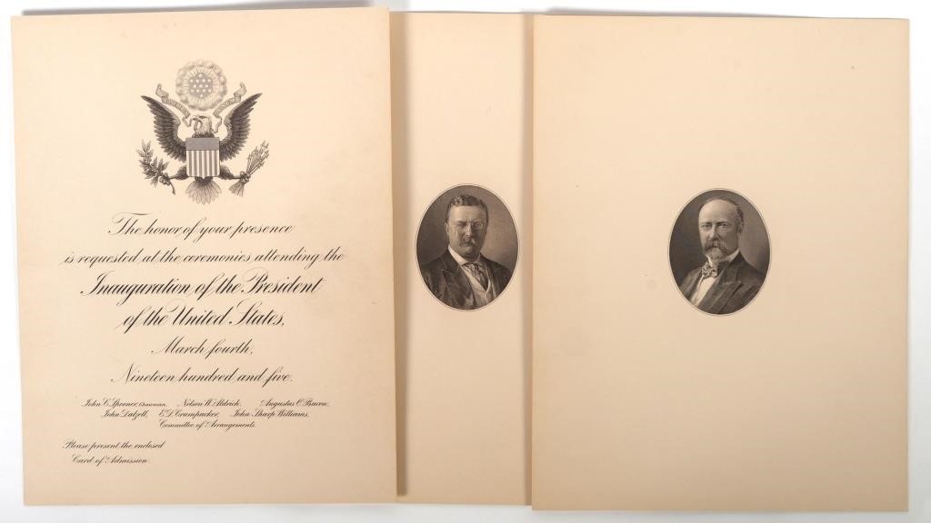 1905 INAUGURAL INVITATION, TEDDY