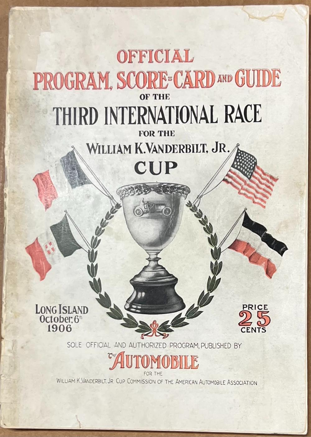 1906 OFFICIAL VANDERBILT CUP RACE