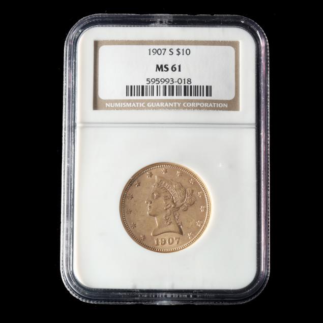 1907 $10 LIBERTY HEAD GOLD EAGLE,