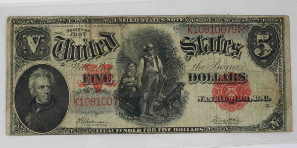 1907 $5 Dollar United States