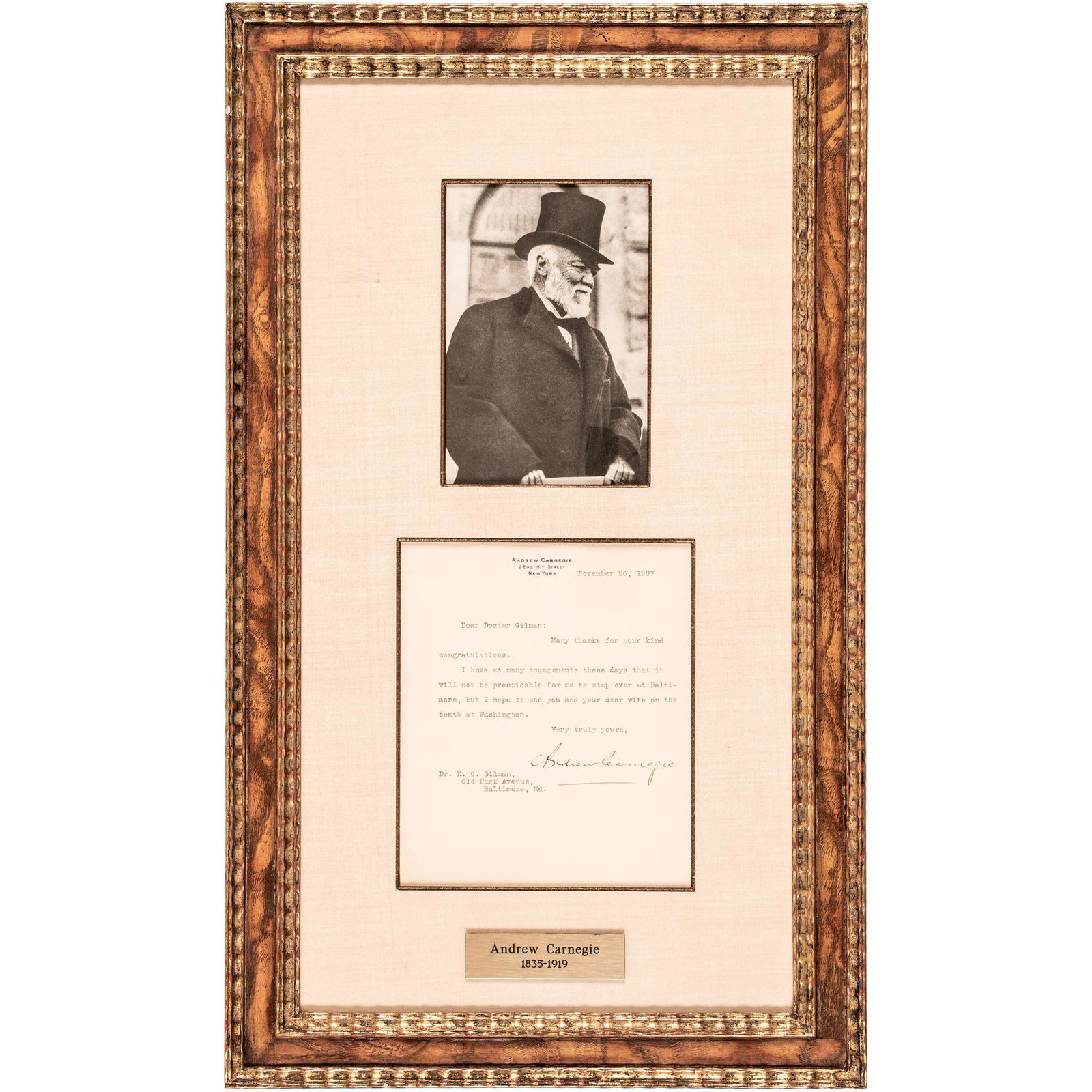 1907 ANDREW CARNEGIE CHOICE TYPED