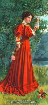 1907 BUDWEISER GIRL CHROMOLITH