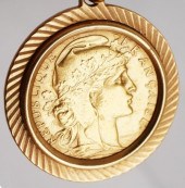 1907 FRANCE GOLD 20 FRANCS ROO