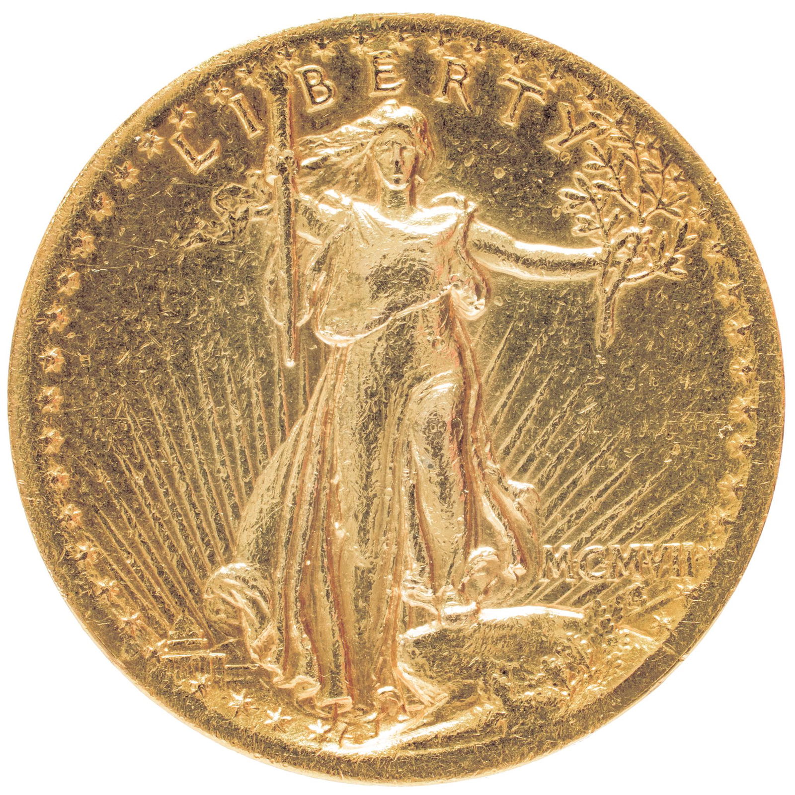 1907 HIGH RELIEF GOLD DOUBLE EAGLE,
