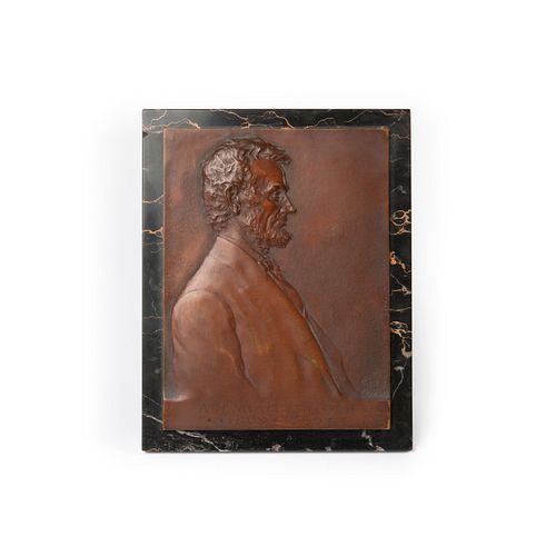 1907 LINCOLN BRONZE PLAQUE BY