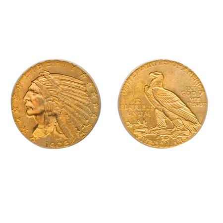 1908 $5 Indian 	 