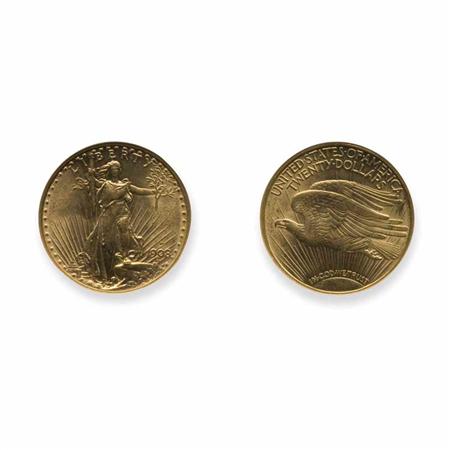 1908 D $20 St. Gaudens, with