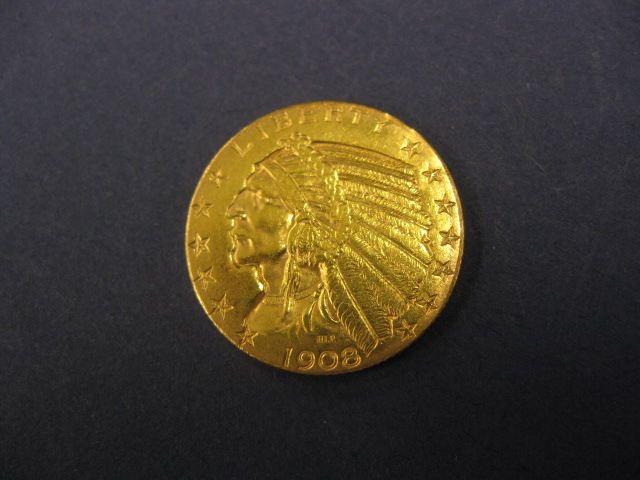 1908-D U.S. $5.00 Indian Head