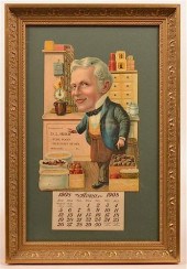 1908 DIE CUT ADVERTISING CALEN