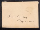 1908 GROVER CLEVELAND AUTOGRAP