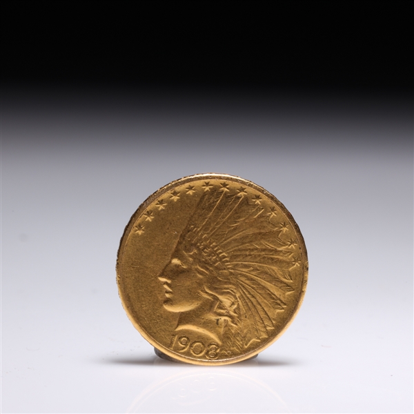 1908 U.S. Indian head gold coin;